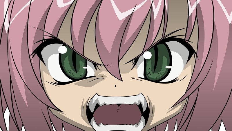 Anime Character Face — Pink, Angry