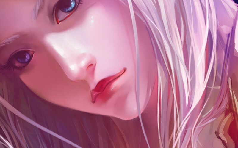Anime Character Face — Pink, Dramatic, Digital Art