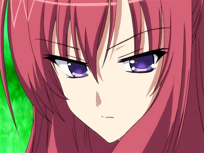 Anime Character Face — Pink, Intense, Green Background
