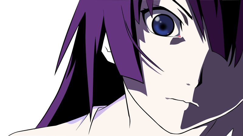 Anime Character Face — Purple, Dramatic, Purple Hair