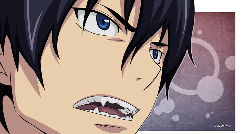 Anime Character Face — Purple, Intense, Blue Eyes