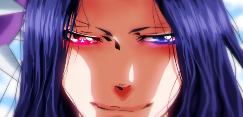Anime Character Face — Purple, Intense, Eyes