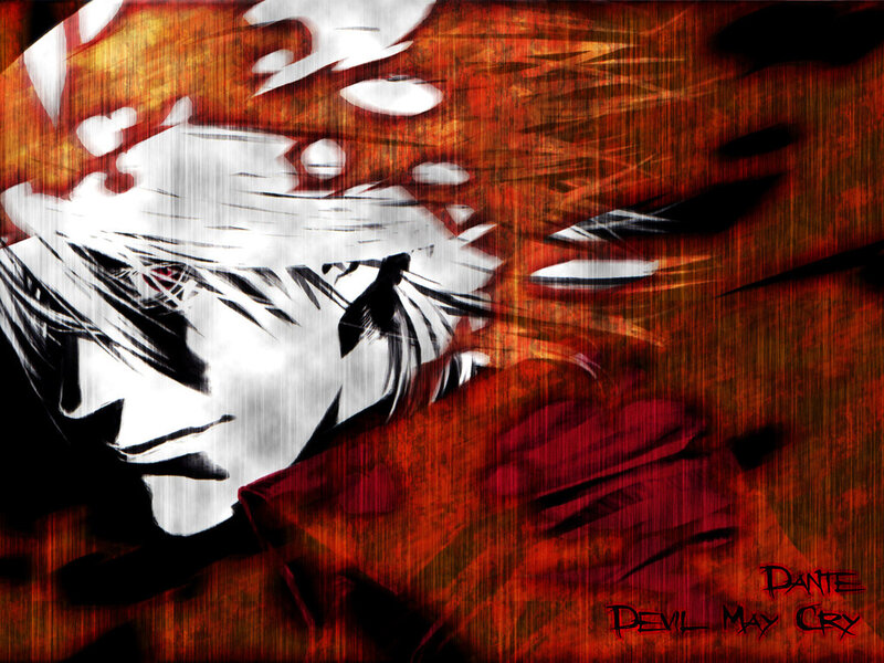 Anime Character Face — Red, Dramatic, Digital Art, Red Background