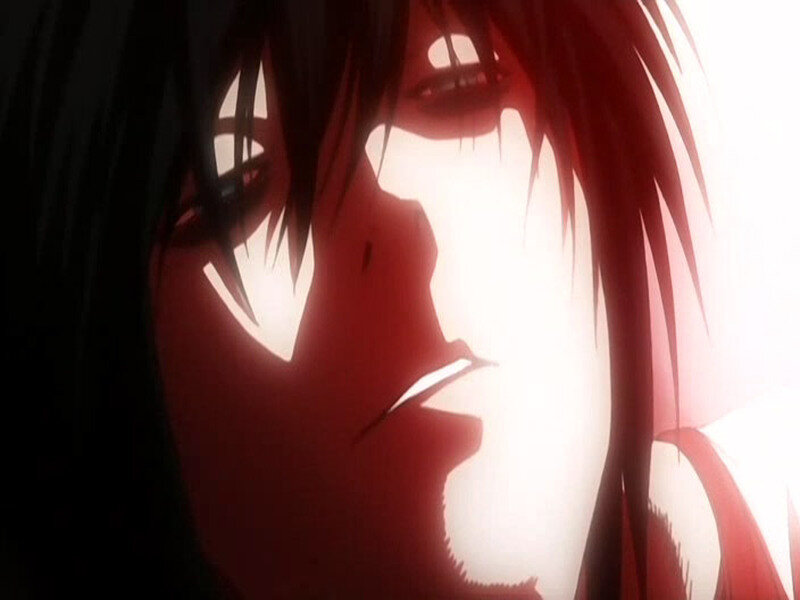 Anime Character Face — Red, Dramatic, Hair