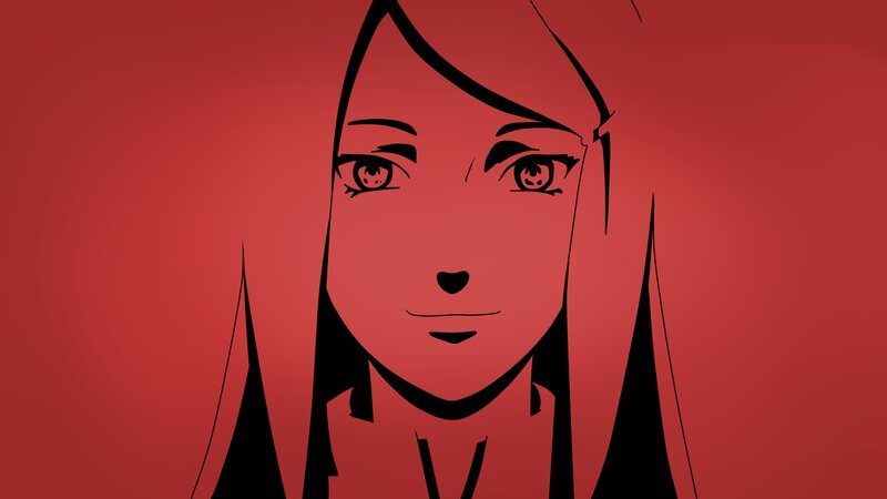 Anime Character Face — Red, Dramatic, Manga, Eyes, Hair