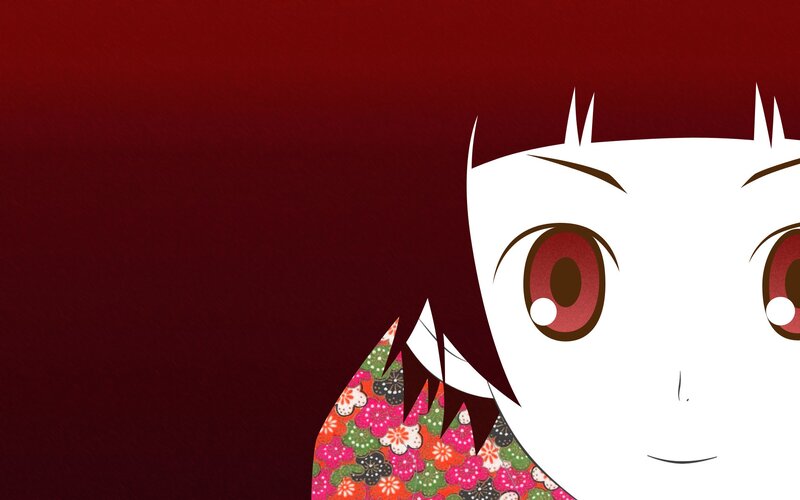 Anime Character Face — Red, Dramatic, Red Hair, Floral Pattern