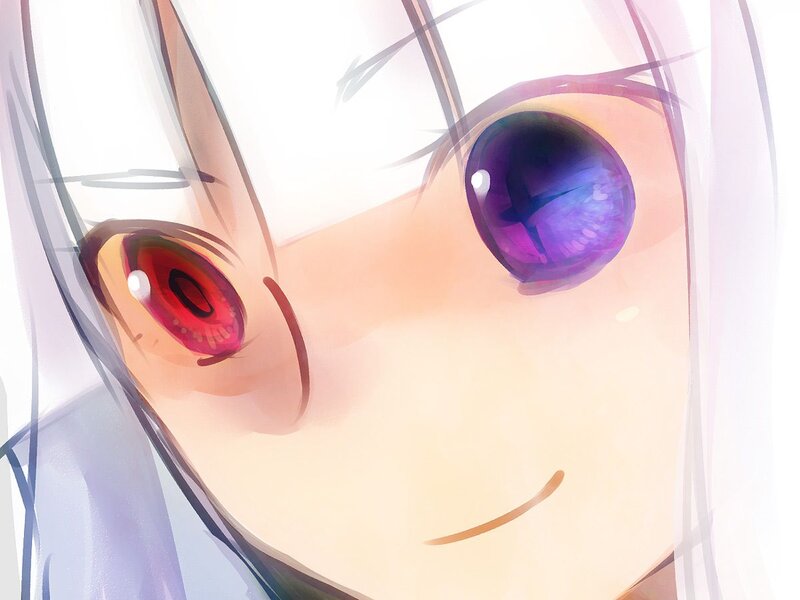 Anime Character Face — White, Calm, Digital Art