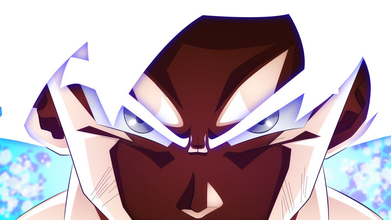 Anime Character Face — White, Intense, Eyes, Hair