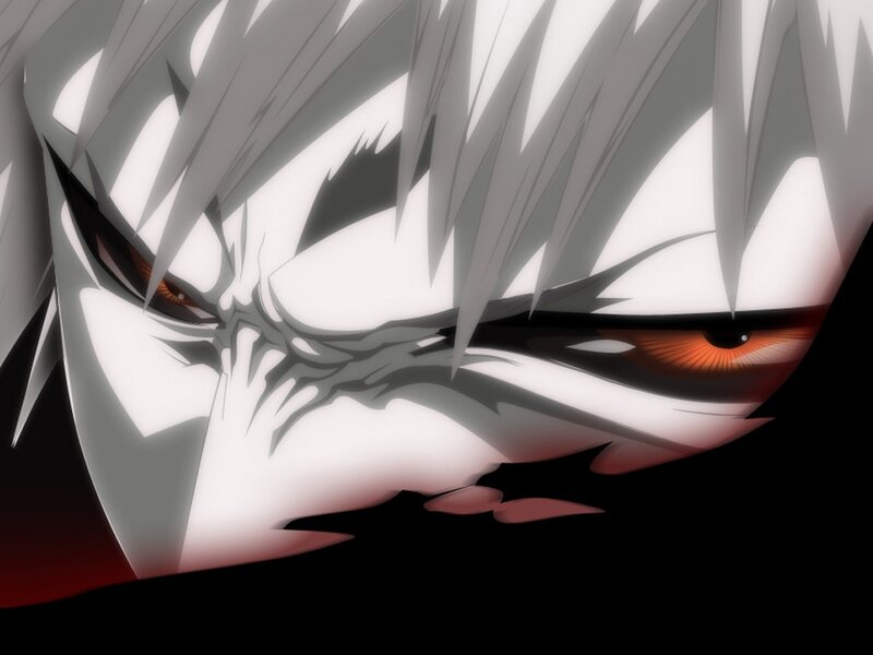 Anime Character Face — White, Intense, Eyes