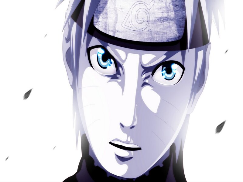 Anime Character Face — White, Intense, Headband