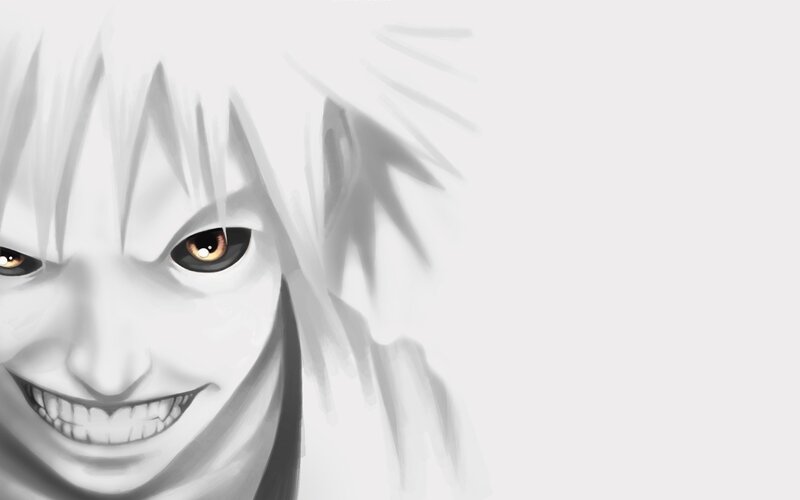Anime Character Face — White, Menacing