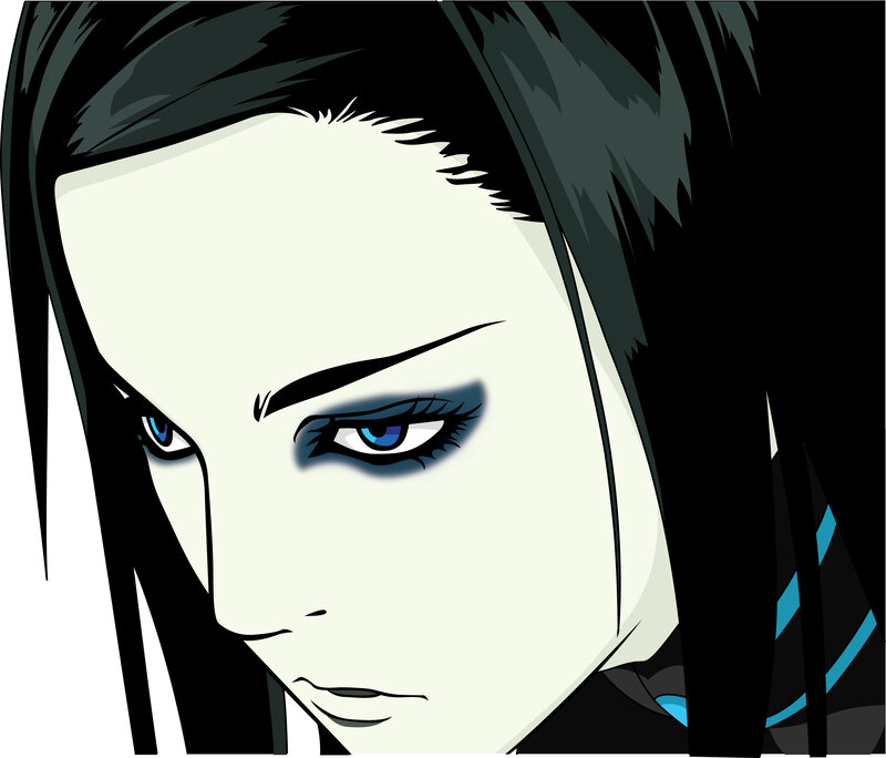 Anime Character Face — White, Serious, Manga, Blue Eyes