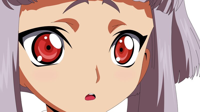 Anime Character Face — White, Surprised