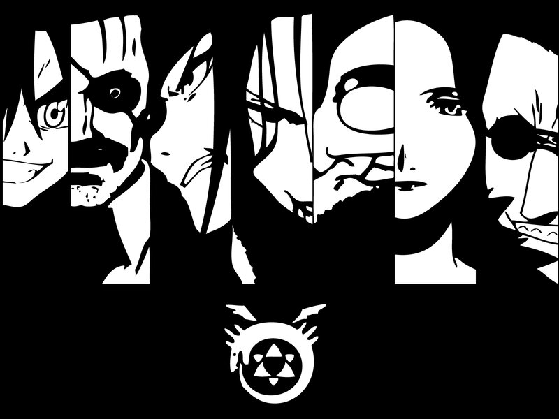 Anime Character Faces — Black, Dramatic, Manga