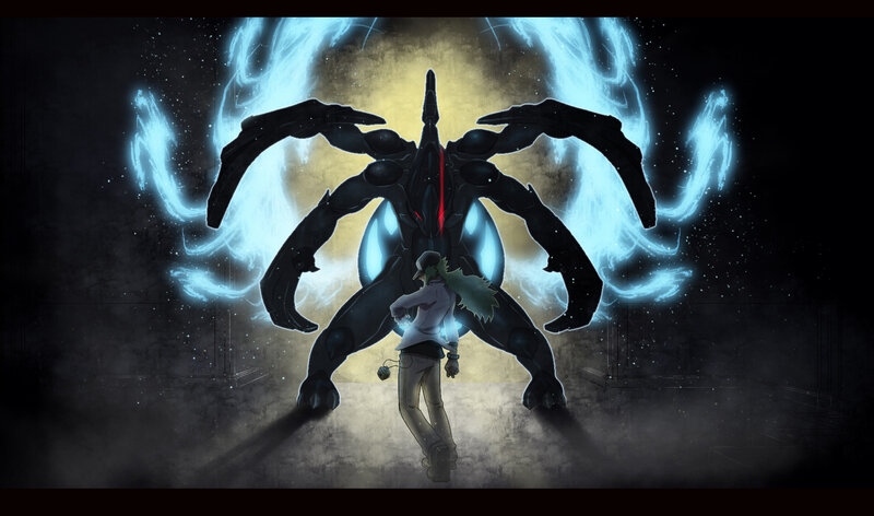 Anime Character Facing Monster — Black