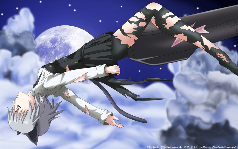 Anime character falling at night