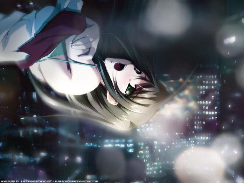Anime Character Falling — Black, Dramatic