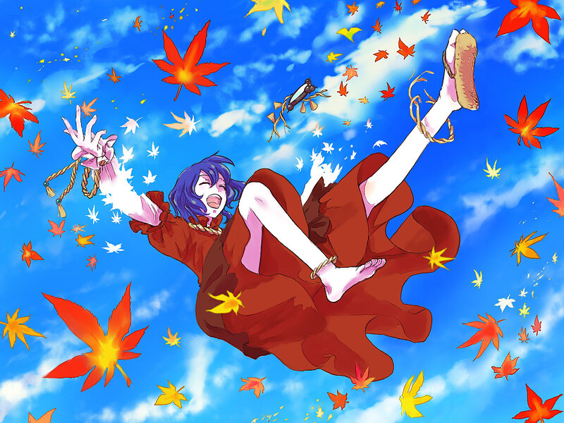 Anime Character Falling — Blue, Dynamic