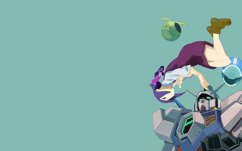 Anime Character Falling — Teal
