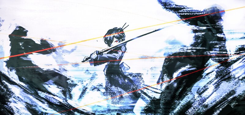 Anime Character Fighting — Black, Dramatic