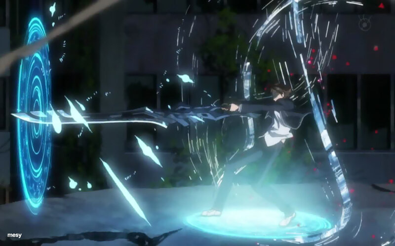 Anime Character Fighting — Blue, Dramatic, Night