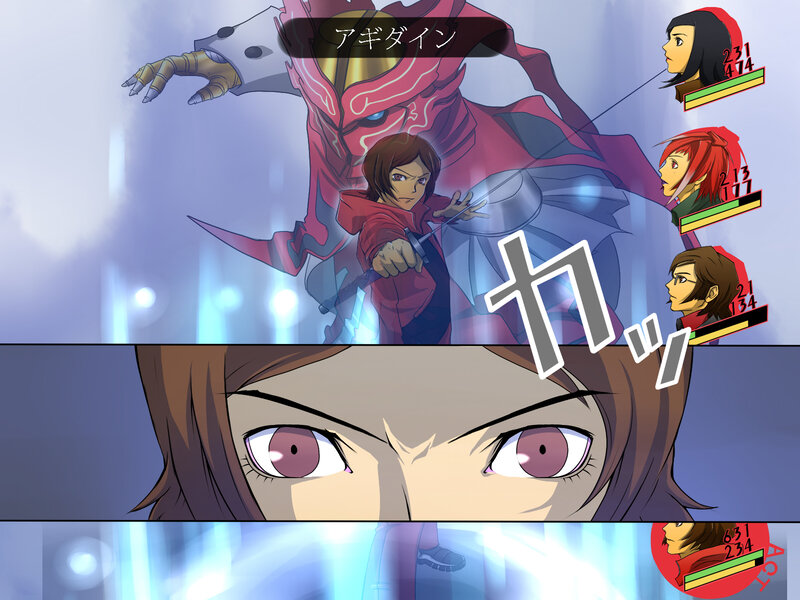 Anime Character Fighting Monster — Purple