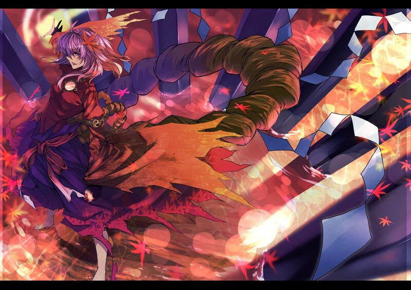 Anime Character Fighting — Red, Dramatic