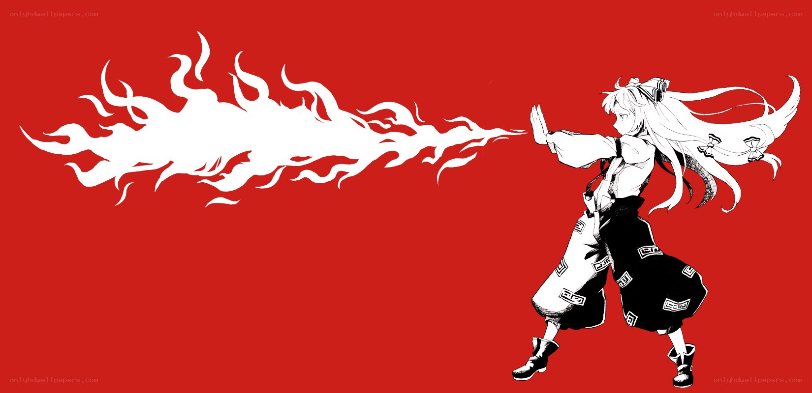 Anime character firing fire blast