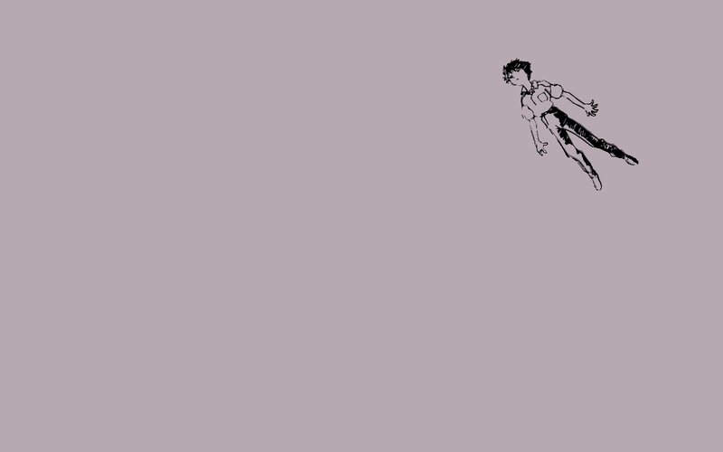 Anime Character Floating — Gray, Calm, Manga