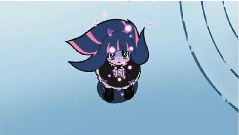 anime character floating in air