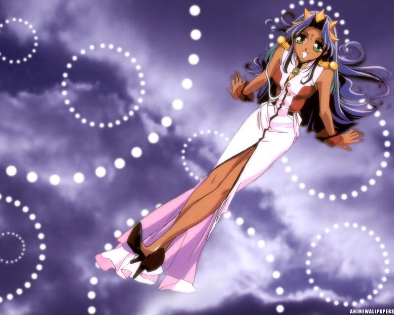 anime character floating in sky