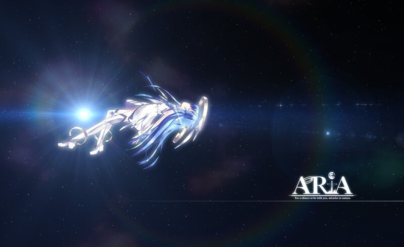 Anime Character Floating in Space — Blue, Serene, Dramatic
