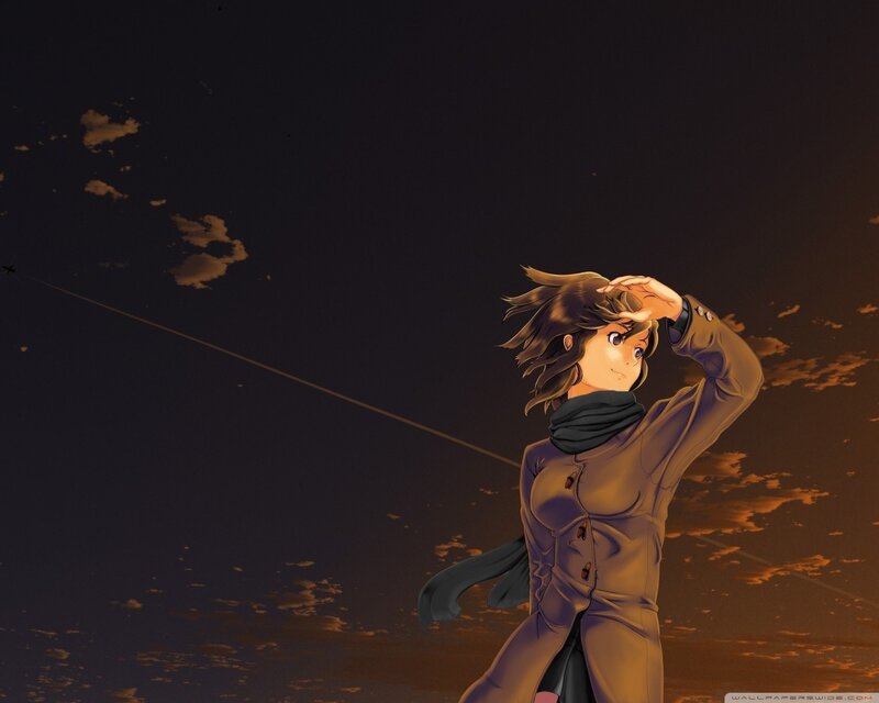 anime character flying kite