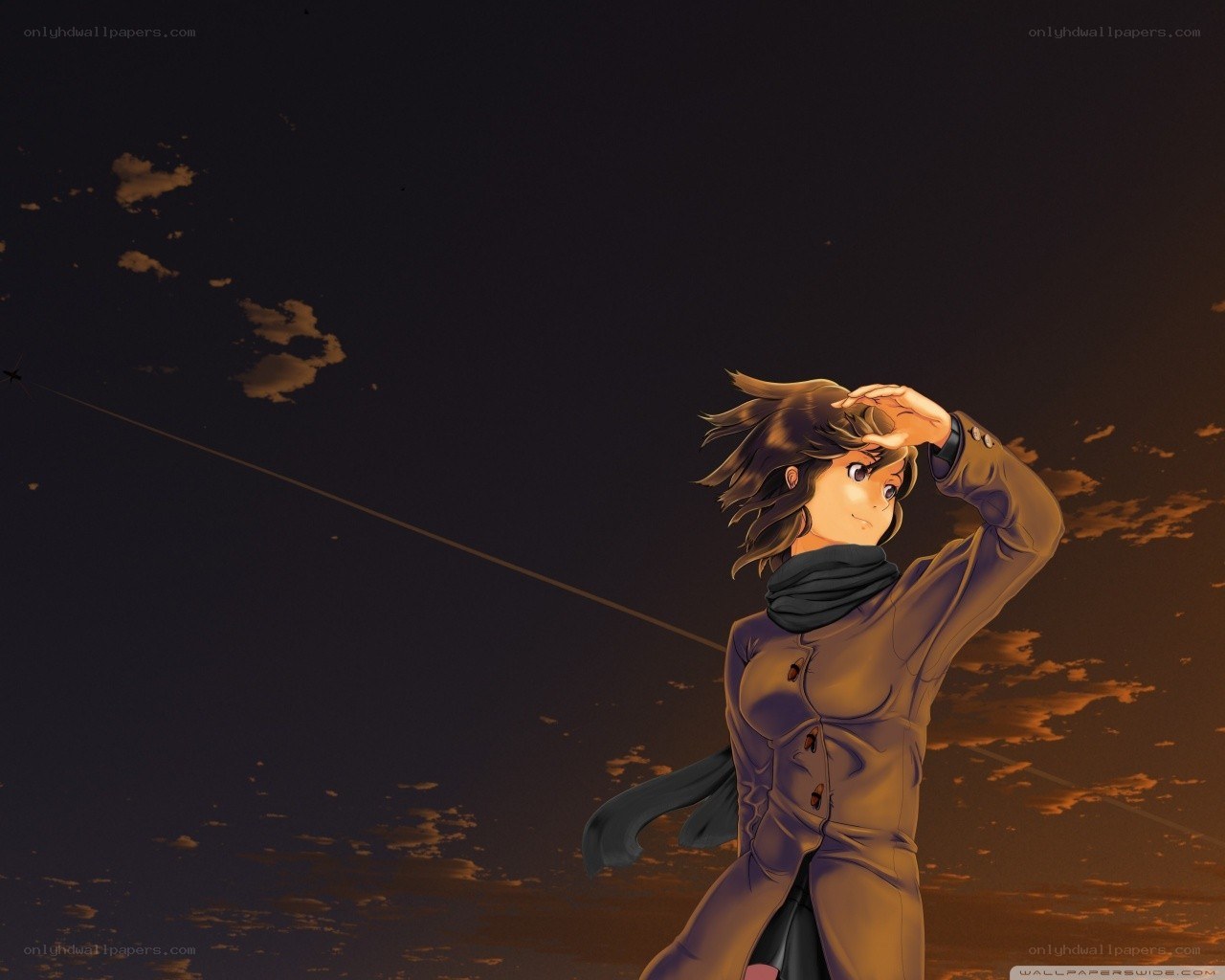 anime character flying kite