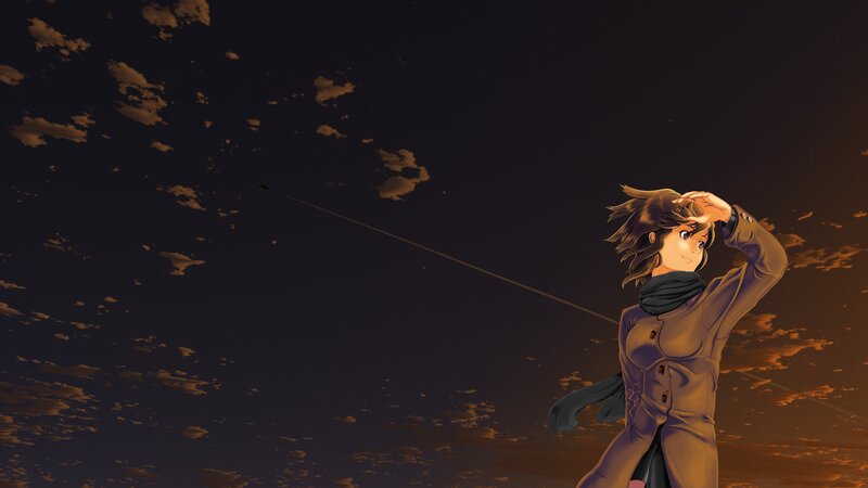 Anime Character Flying Kite — Orange