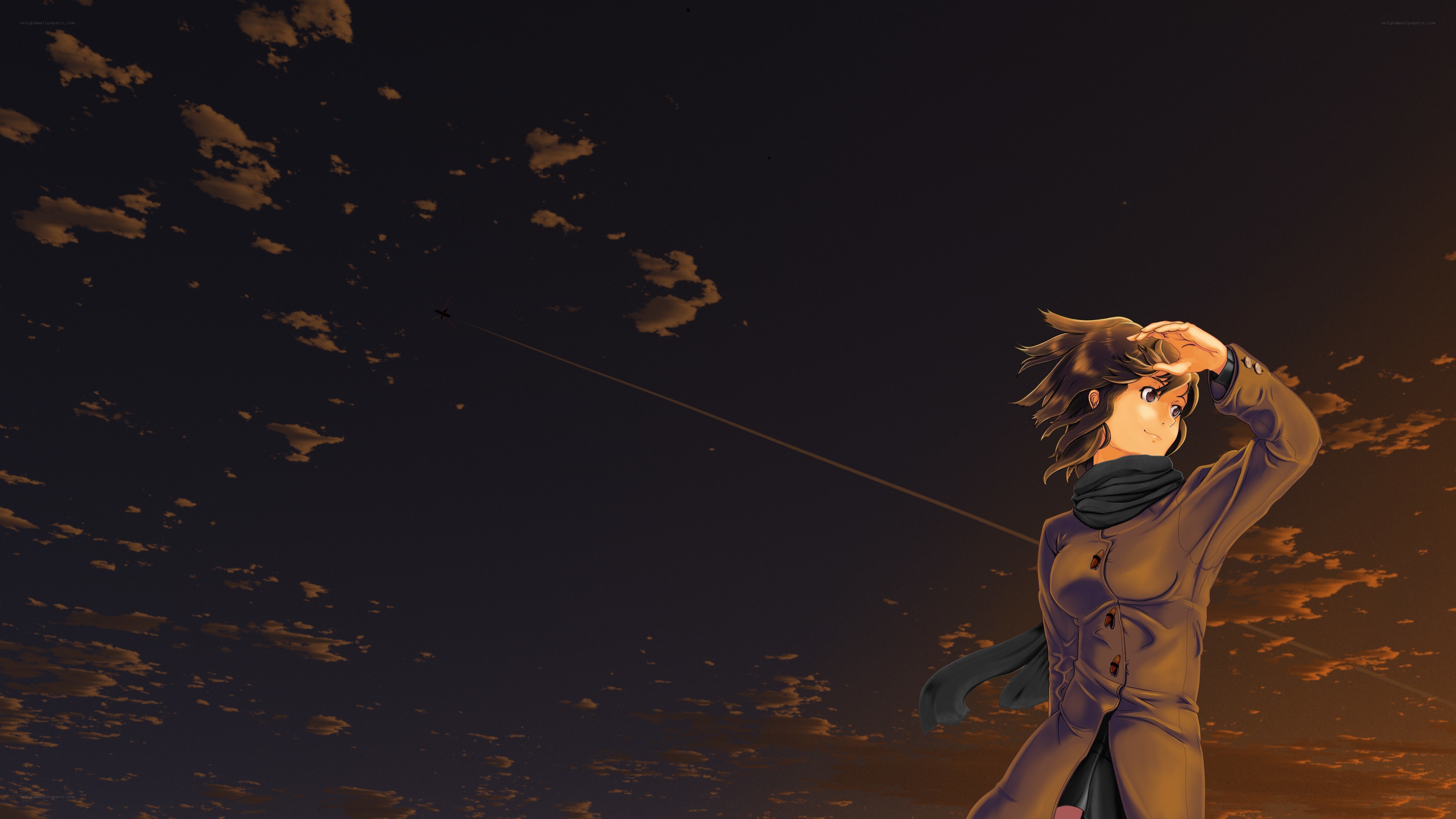 anime character flying kite