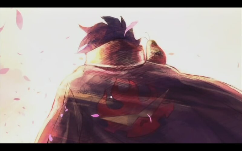 Anime Character from Behind — Red, Dramatic, Spring