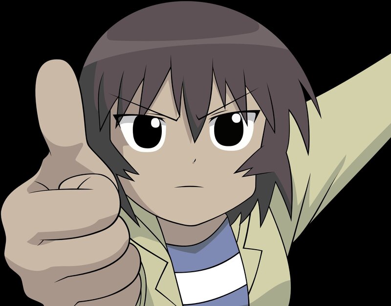 Anime Character Giving Thumbs-up — Brown, Assertive