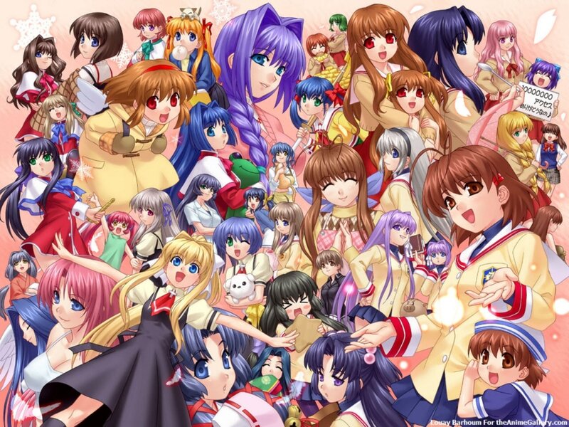 Anime character group collage