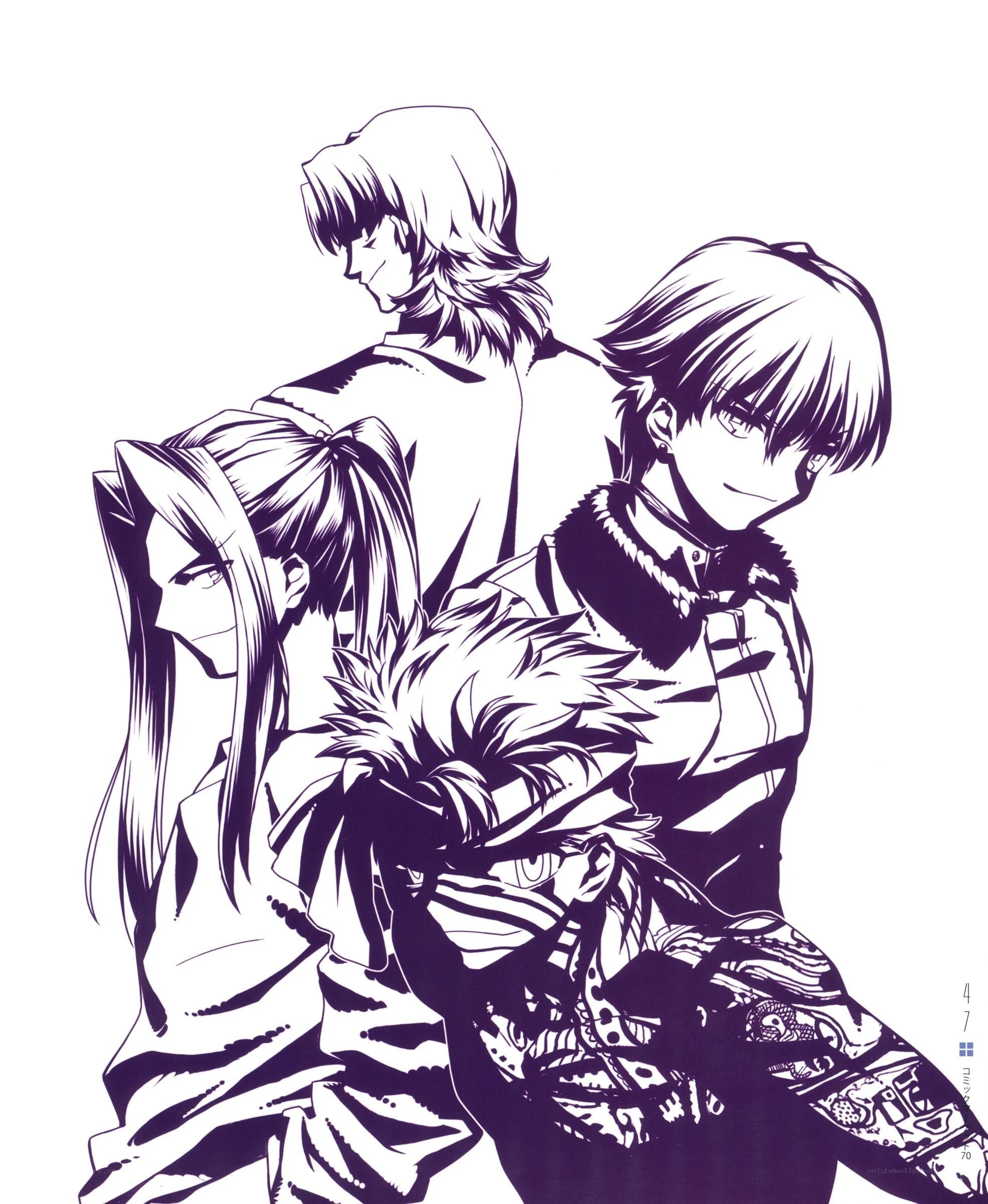 anime character group illustration