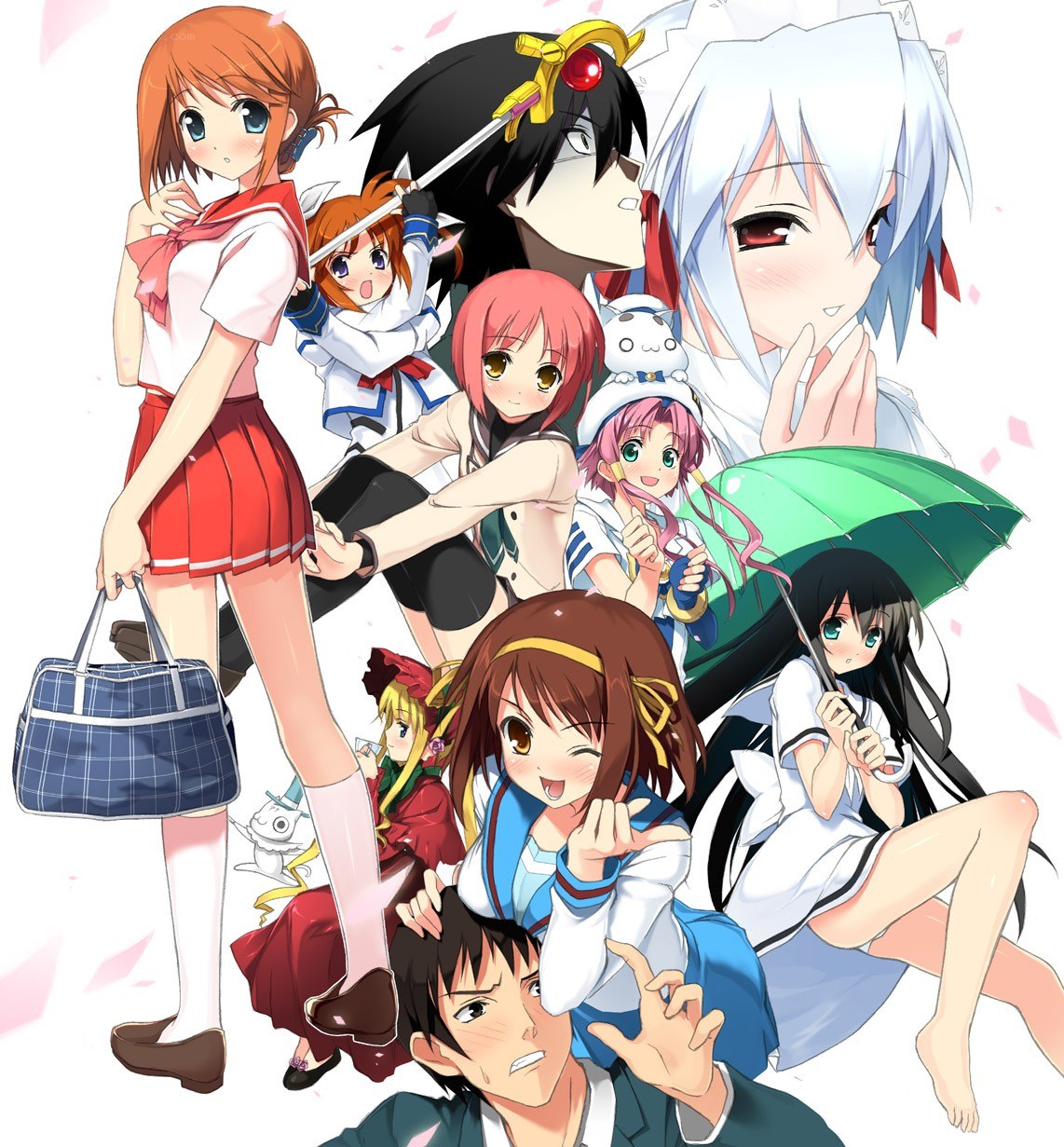 anime character group illustration