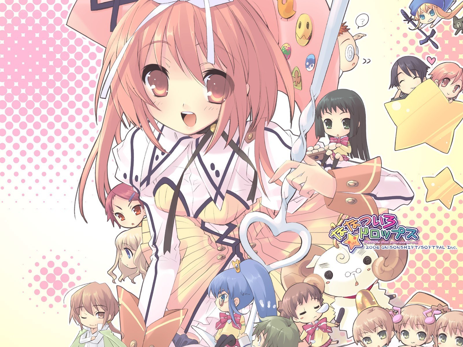 Anime character group illustration