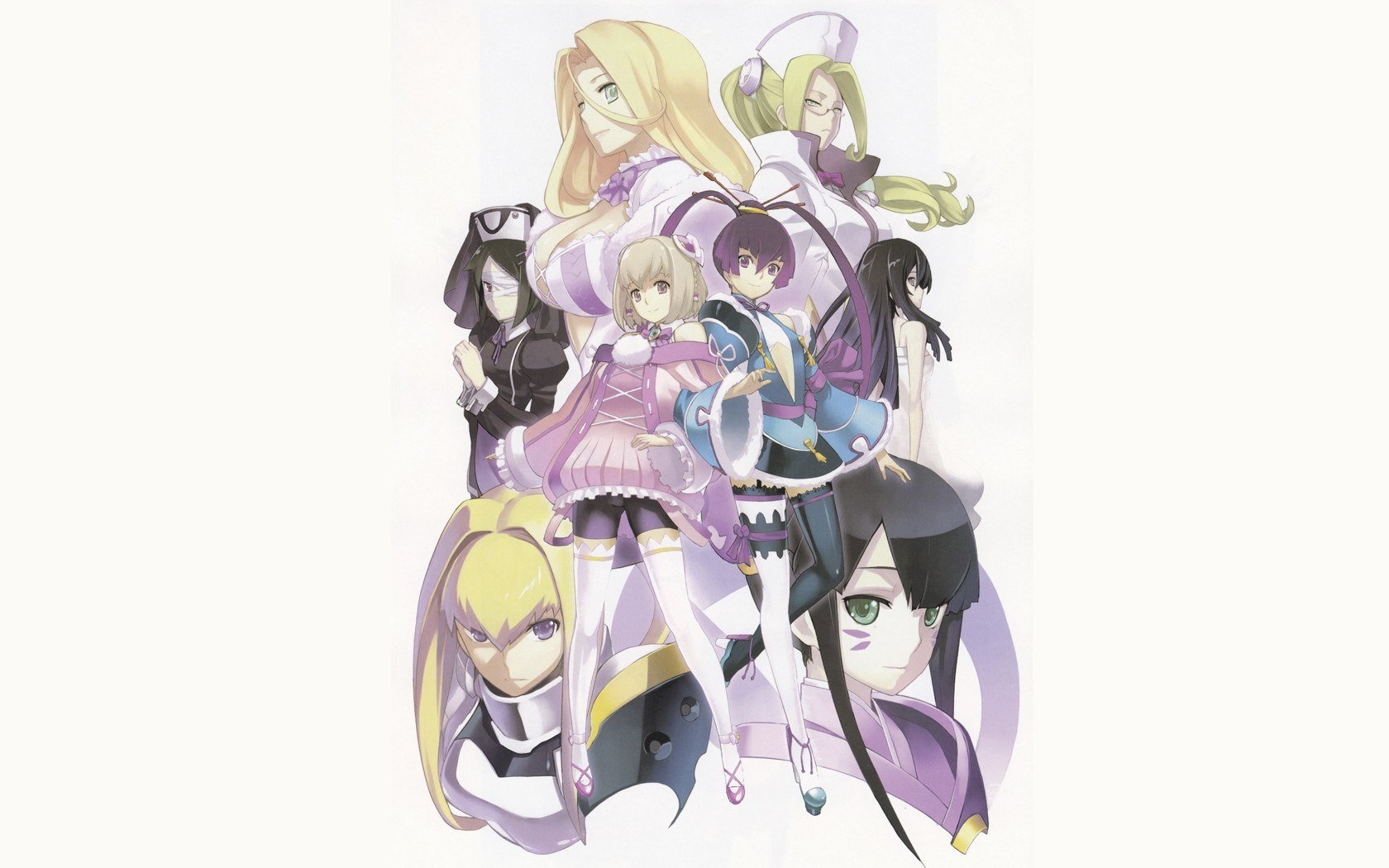 anime character group illustration