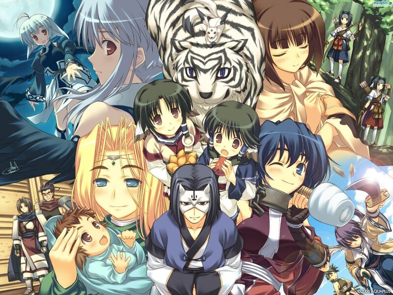 Anime character group illustration