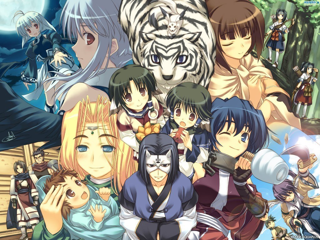 Anime character group illustration