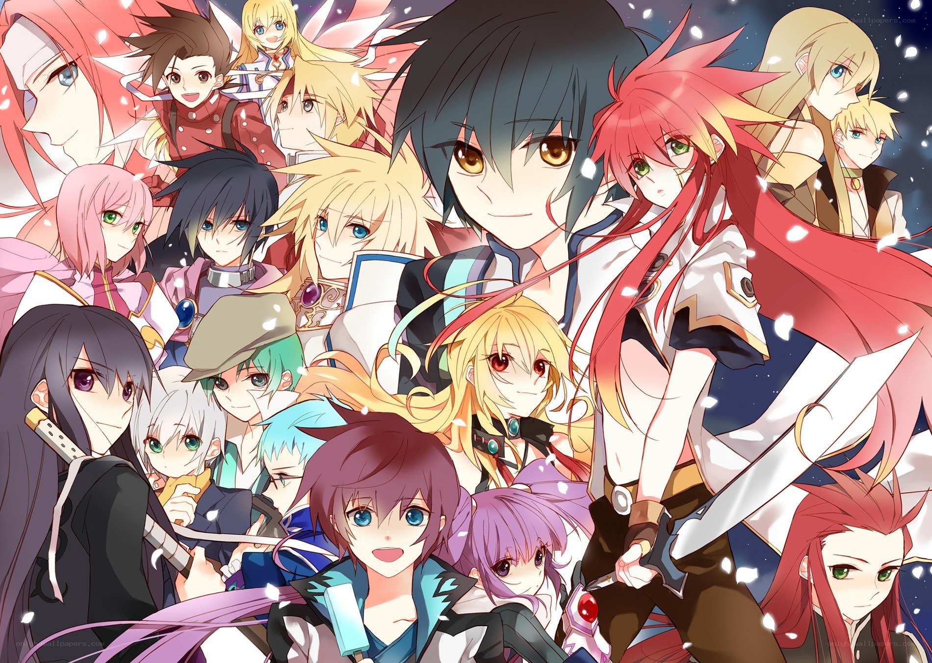 Anime character group portrait