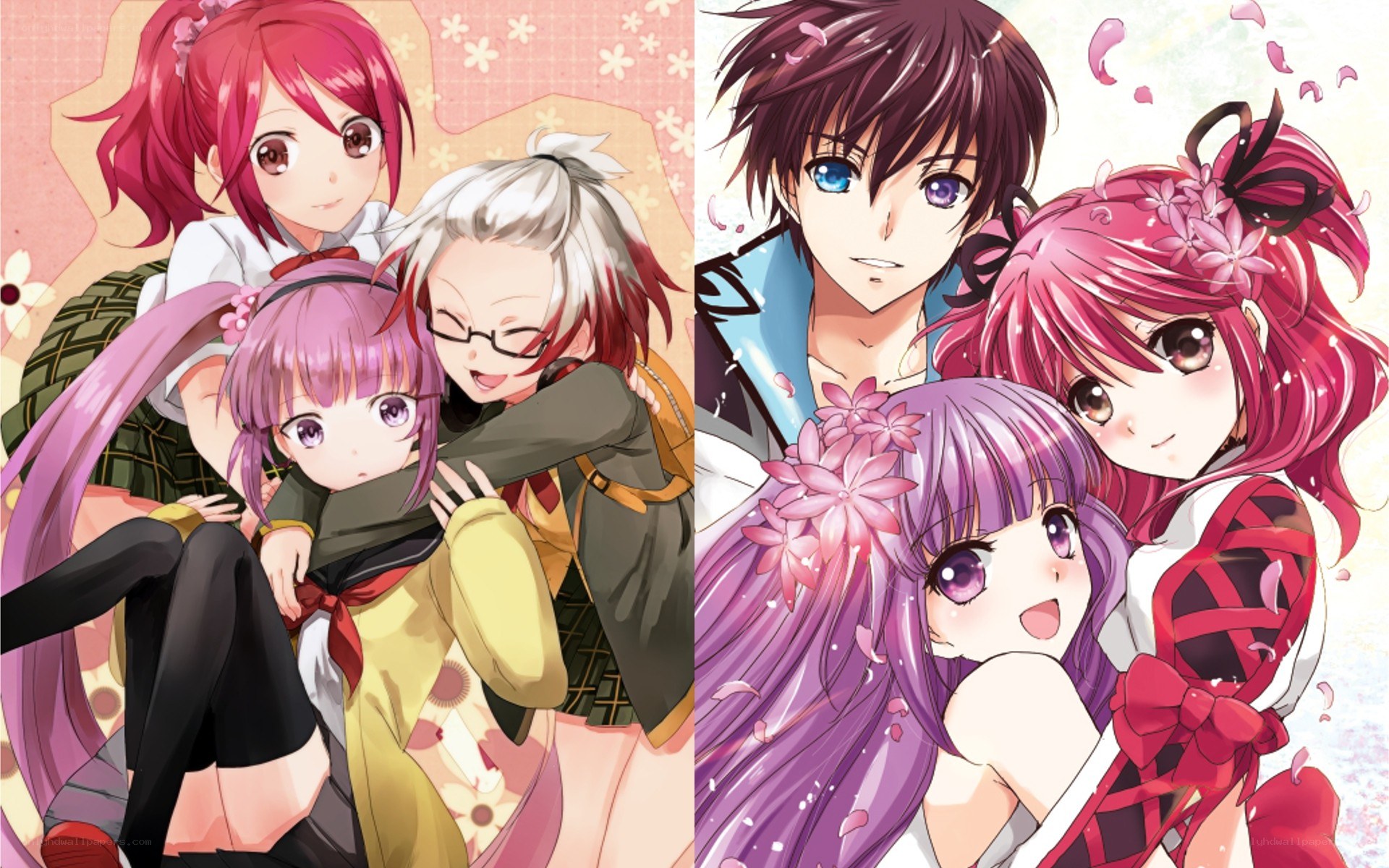 anime character group portraits