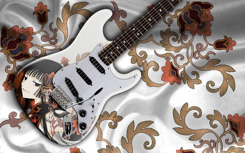 Anime Character Guitar — White