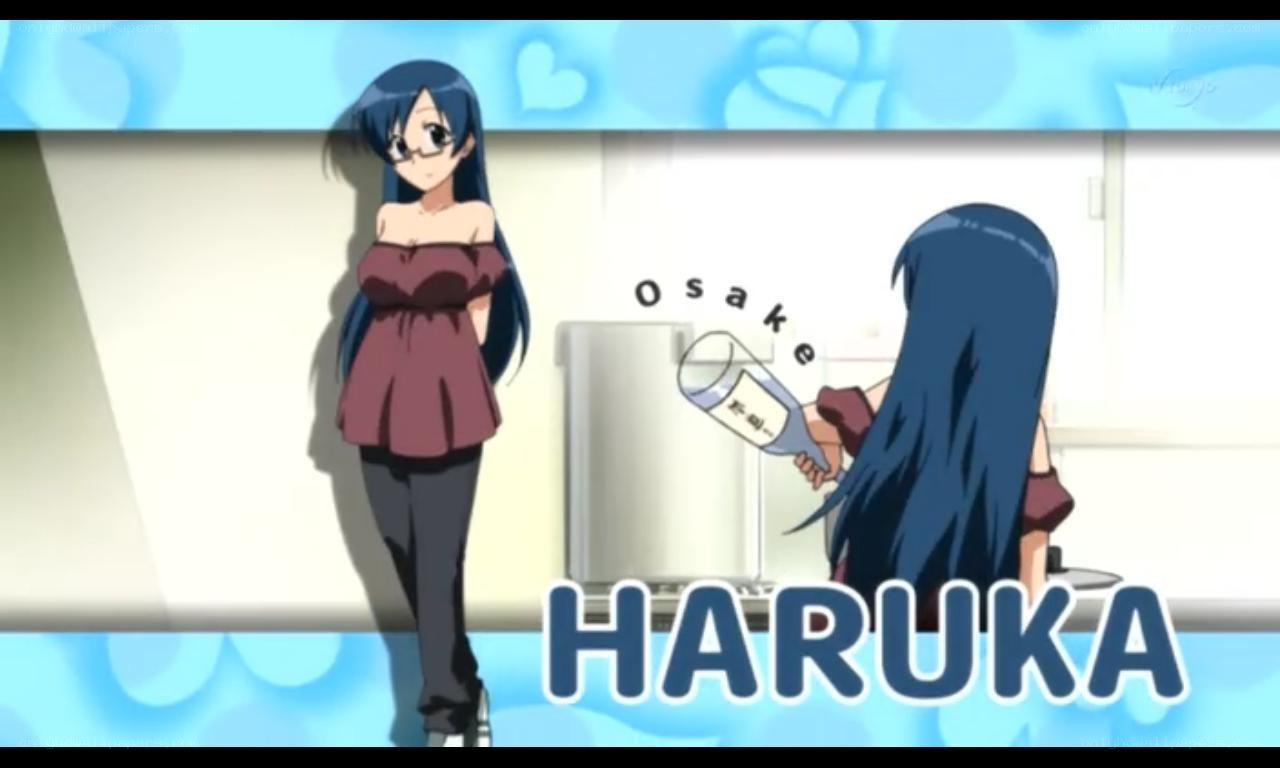 Anime character Haruka in kitchen