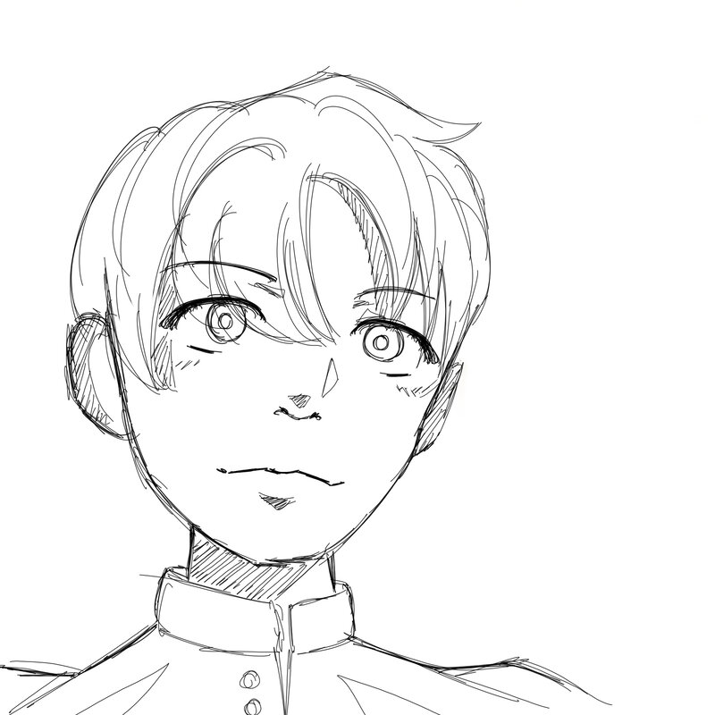 Anime Character Head — Black, Neutral, Manga